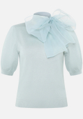 Kurzarmpullover  mit Schleife  / Vorderseite