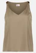 Satin-Bluse mit V-Ausschnitt / Vorderseite