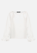Satin-Bluse mit U-Boot-Ausschnitt / Vorderseite
