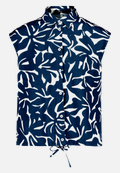 Hemdbluse  kurzarm mit Blumen / Vorderseite