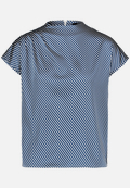 Satinbluse  gestreift mit Stehkragen  / Vorderseite