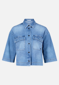 Jeansjacke mit Perlen / Vorderseite