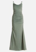 Abendkleid mit Wasserfallausschnitt / Vorderseite