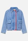 Jeansjacke mit aufgesetzten Taschen / Vorderseite