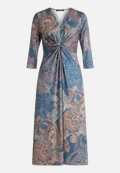 Midikleid  Paisleymuster mit Raffung / Vorderseite