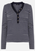 Ringelshirt mit Knopfleiste / Vorderseite