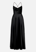 Abendkleid mit Wasserfallausschnitt / Vorderseite