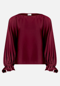 Satin-Bluse mit Fledermausärmeln / Vorderseite
