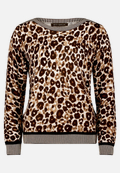 Strickpullover mit Animalprint / Vorderseite