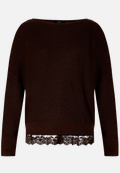 Strickpullover mit Spitzenkante / Vorderseite