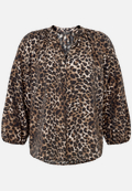 Schlupfbluse  mit Leoprint / Vorderseite