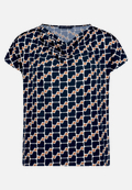 Printshirt mit Wasserfallausschnitt  / Vorderseite