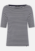 Ringelshirt  mit U-Boot Ausschnitt  / Vorderseite