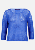 Lochstrick-Pullover mit 3/4 Arm / Vorderseite