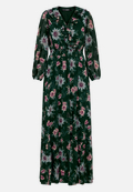 Maxikleid  langarm mit Blumen  / Vorderseite
