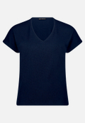 T-Shirt  aus Crêpe-Stoff mit V-Ausschnitt  / Vorderseite