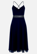 Cocktailkleid mit Wasserfallausschnitt / Vorderseite