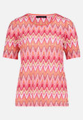Spitzenshirt mit Rippbündchen / Vorderseite