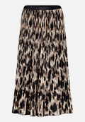 Plisseerock Midi mit Leoprint / Vorderseite