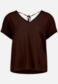 T-Shirt  mit V-Ausschnitt und Bindedetail  / Vorderseite