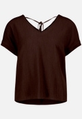 T-Shirt  mit V-Ausschnitt und Bindedetail  / Vorderseite
