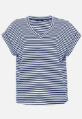 Shirt  gestreift mit V-Ausschnitt  / Vorderseite