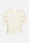 Lochstrick-Pullover mit U-Boot-Ausschnitt / Vorderseite