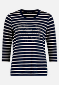 Ringelshirt mit Schmucksteinen / Vorderseite