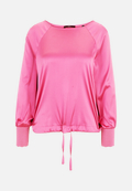 Satinbluse mit Strickbündchen / Vorderseite