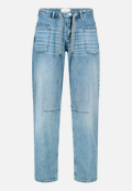 Used Look-Jeans mit Bindegürtel / Vorderseite