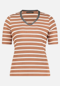 Gestreiftes T-Shirt  mit V-Ausschnitt  / Vorderseite