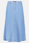Jeansrock mit offenem Saum / Vorderseite