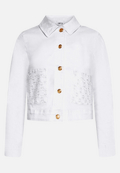 Jeansjacke mit Lochmuster / Vorderseite