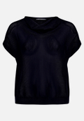 Lochstrick-Pullover mit Wasserfallausschnitt / Vorderseite