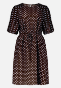 Gemustertes Minikleid mit Bindegürtel  / Vorderseite