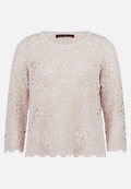 Lochstrick-Pullover  mit 3/4 Arm  / Vorderseite