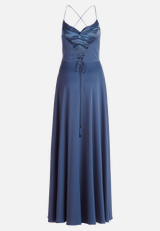 Abendkleid mit Wasserfallausschnitt / Rückseite