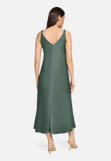 Abendkleid mit breiten Trägern / Modellfoto Rückseite