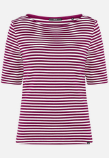 Ringelshirt  mit U-Boot Ausschnitt  / Vorderseite