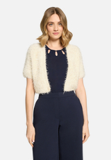 Sommer-Strickjacke mit Effektgarn / Modellfoto Vorderseite