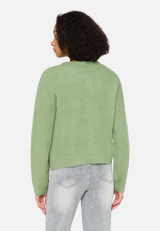 Strick-Cardigan mit Rundhalsausschnitt / Modellfoto Rückseite