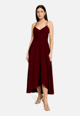 Abendkleid mit Volant / Modellfoto Vorderseite