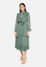 Cocktailkleid mit Volant / Modellfoto Vorderseite