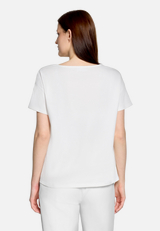 Blusenshirt mit Schleifenknoten / Modellfoto Rückseite