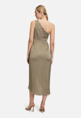 Abendkleid mit Raffung / Modellfoto Rückseite