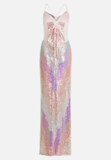 Abendkleid mit Pailletten / Rückseite