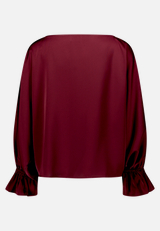 Satin-Bluse mit Fledermausärmeln / Rückseite