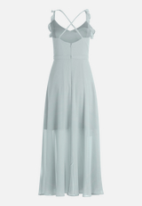 Abendkleid mit Volant / Rückseite