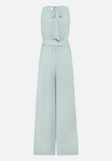 Jumpsuit mit Gürtel und weitem Bein / Rückseite