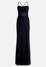 Abendkleid im Glitzer-Look / Vorderseite